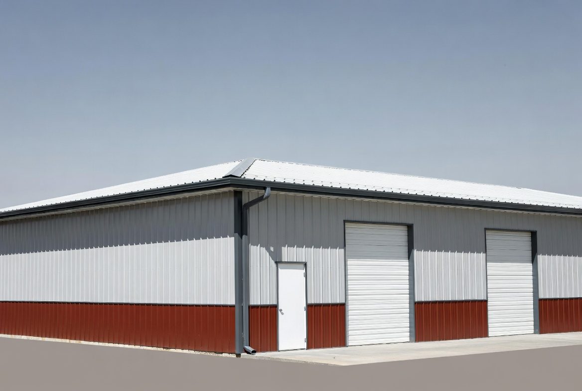 Gray with burgundy 4′ metal wainscot